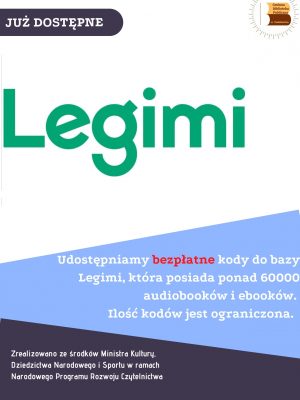 Plakat informujący o darmowych kodach Legimi